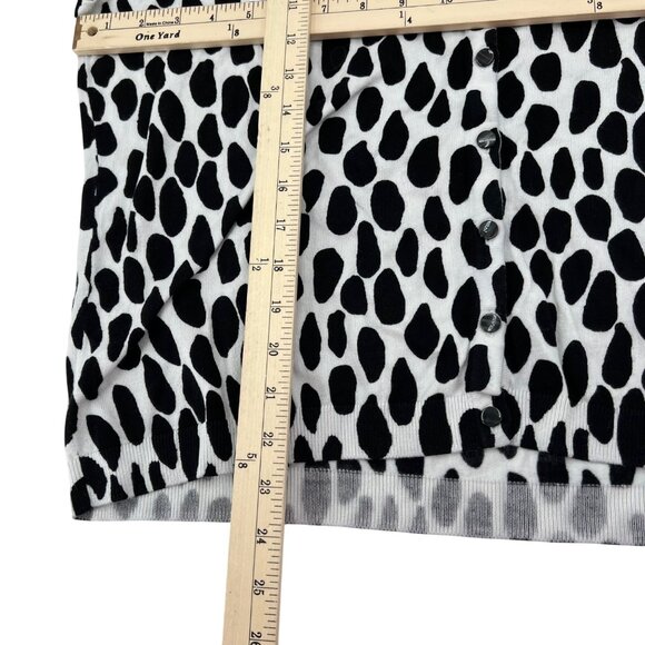 Talbots‎ Womens XL Black & White Animal Print Cardigan Sweater - Picture 5 of 7